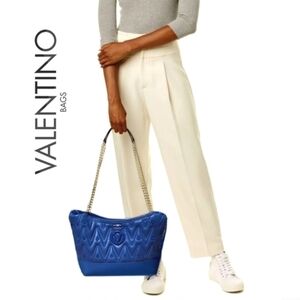 Valentino by Mario Valentino Violetta Studs Diamond Leather‎ Shoulder Bag NEW